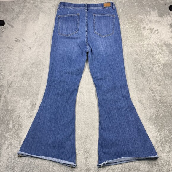 JUDY BLUE Womens Pull On Super Flare Jeans High Rise Medium Wash Y2K Wide Leg - Picture 3 of 8